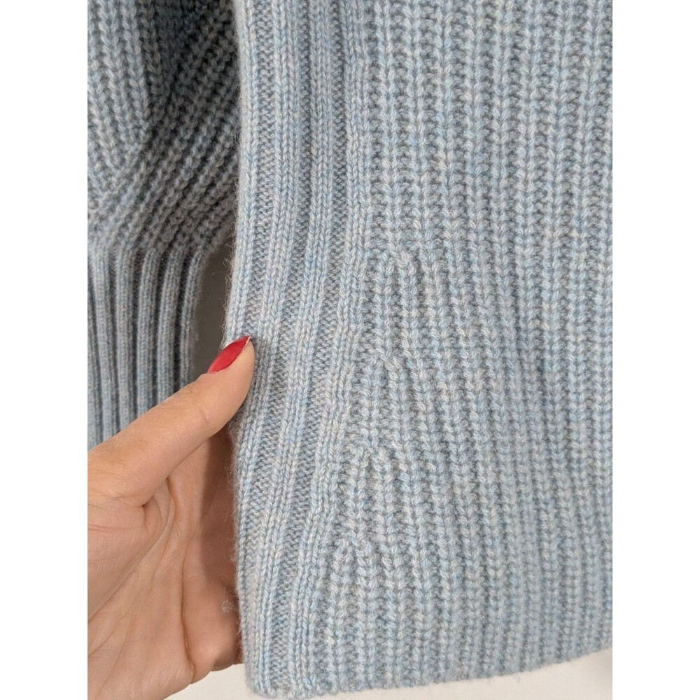 No Name Blue Cashmere Turtleneck Sweater  Gold Button Nautical Military Sz XS - Picture 6 of 11